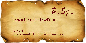 Podwinetz Szofron névjegykártya